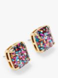 kate spade new york Small Square Glitter Stud Earrings, Gold/Multi