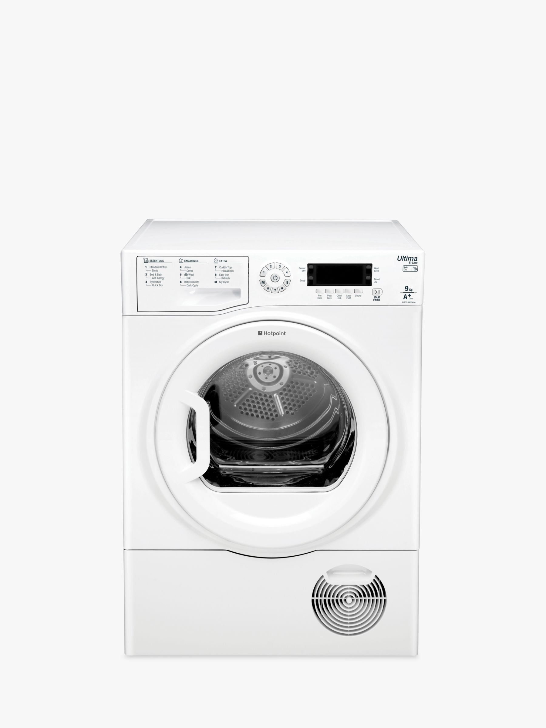 Hotpoint SUTCDGREEN9A1 Ultima Heat Pump Tumble Dryer, 9kg Load, A+ Energy Rating in White