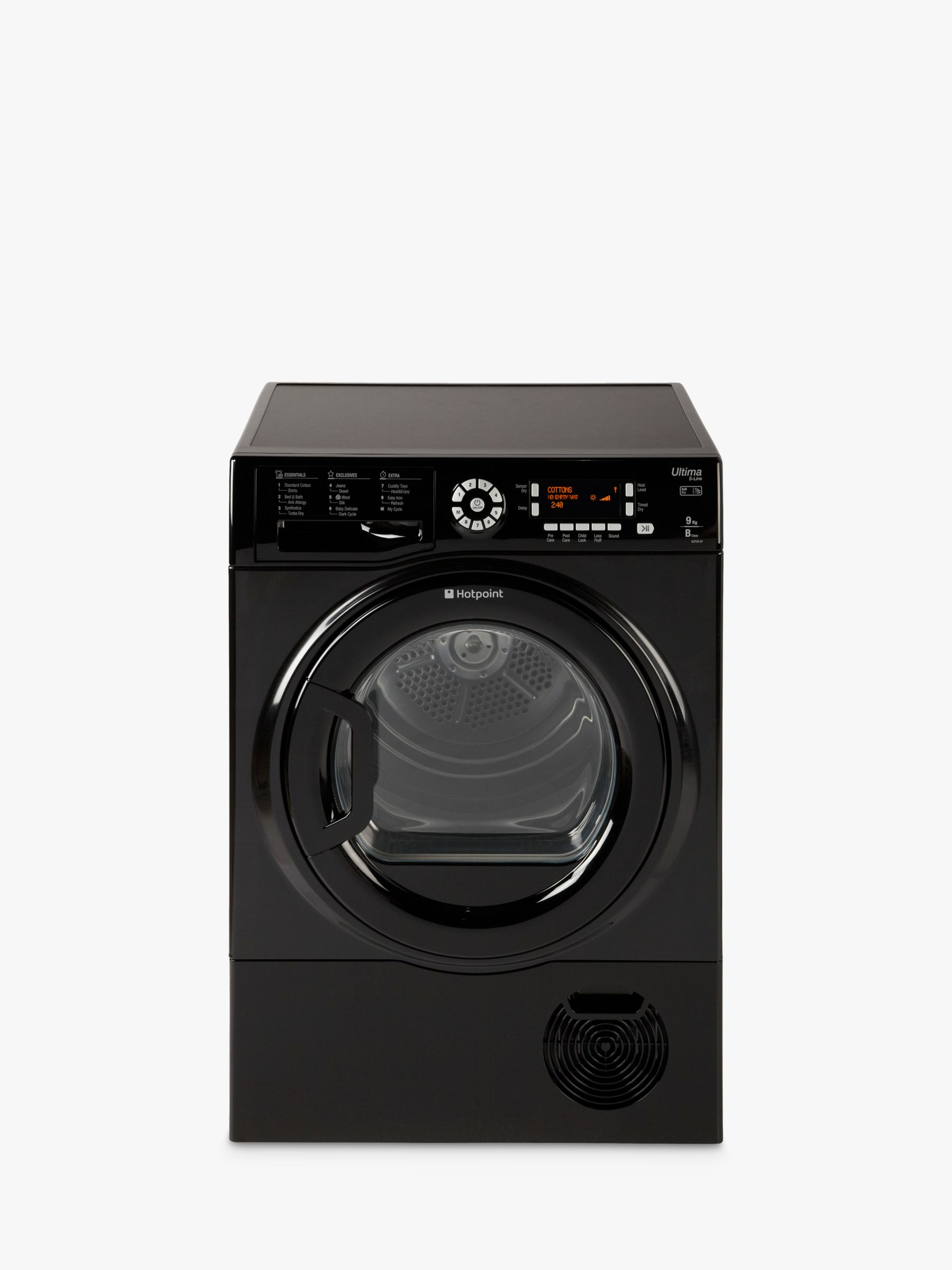 Hotpoint SUTCD97B6KM Condenser Tumble Dryer, 9kg Load, B Energy Rating, Black