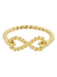 London Road 9ct Gold Twisted Rope Infinity Ring, Gold, N