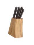 John Lewis Classic Filled Knife Block, Oak Wood, 5 Piece