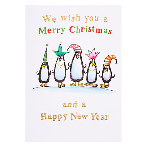 Buy Paper Rose Penguins Christmas Card Online at johnlewis.com