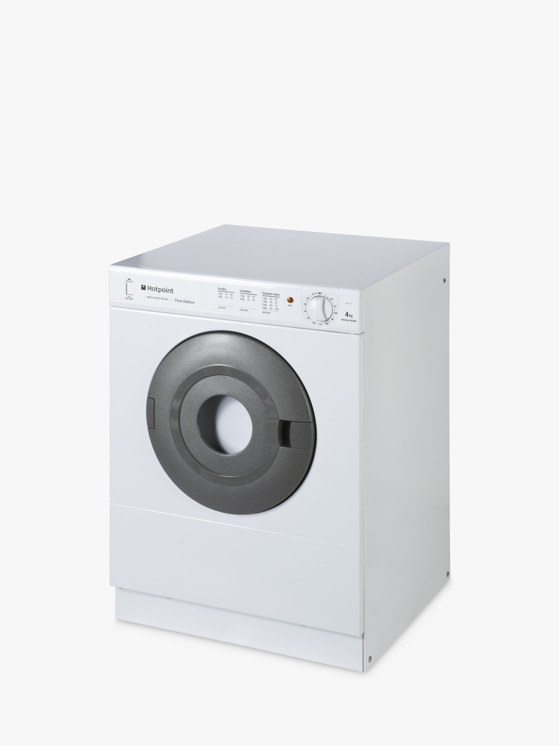 Hotpoint V4D01P Vented Compact Tumble Dryer, 4kg Load, C Energy Rating, Polar White