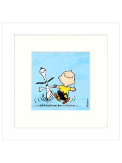 John Lewis Peanuts 'Snoopy and Charlie Brown' Framed Print, 23 x 23cm