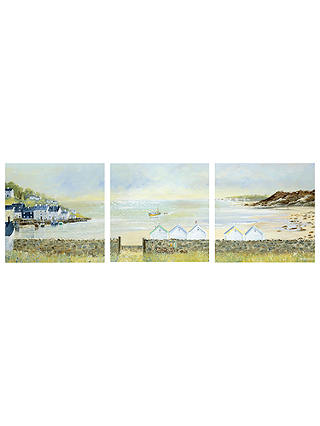 Anthony Waller - Beach Hut Parade Triptych, 105 x 35cm