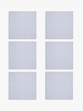 John Lewis & Partners Chambray Weave Cotton Napkins, Set of 6, Powder Blue