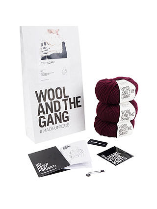 Wool and the Gang Moby Scarf Knit Kit, Margaux Red