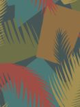Cole & Son Deco Palm Wallpaper, Red / Blue, 105/8039
