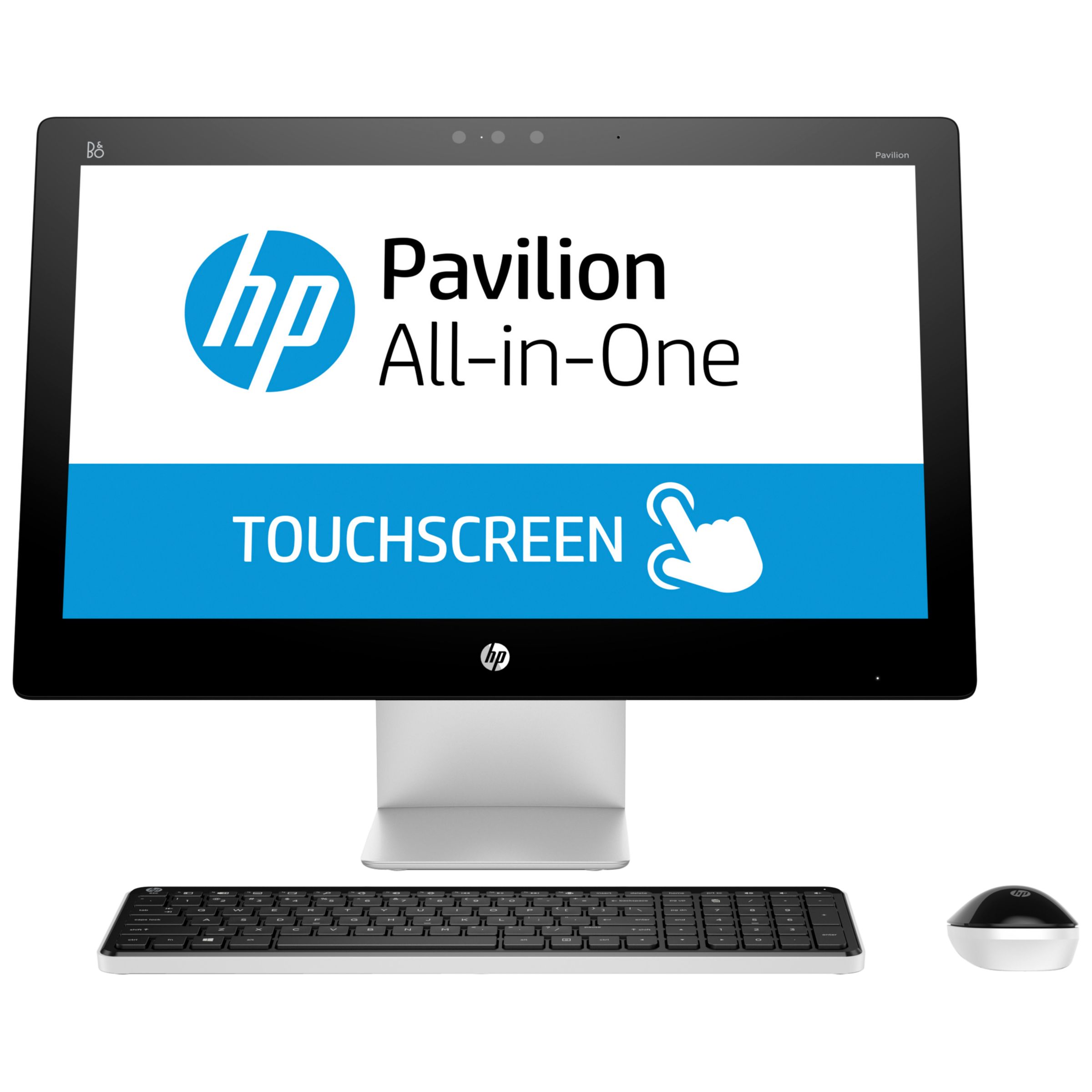 HP Pavilion 23-Q111na All-in-One Desktop PC, AMD A10, 8GB RAM, 2TB, 23" Full HD, Blizzard White