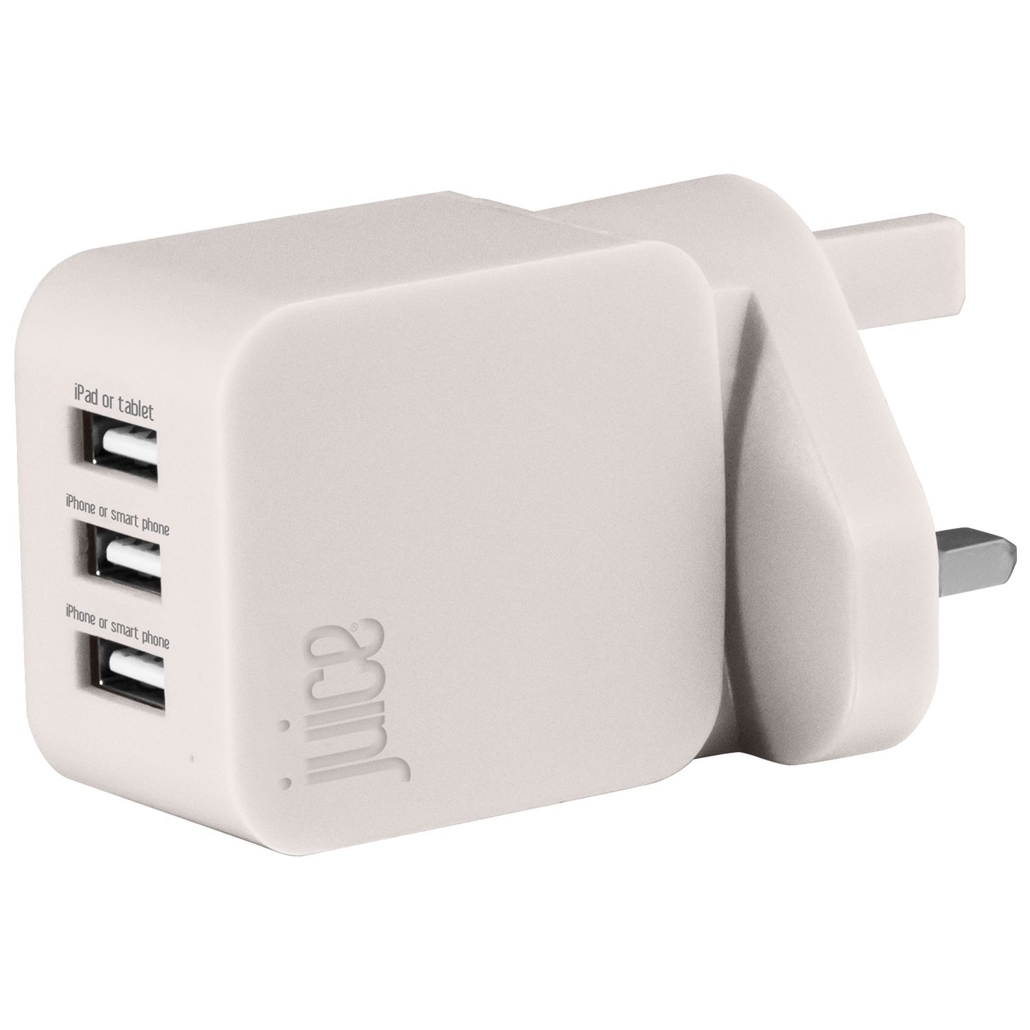 Juice Triple USB 3.0 Mains Charger, White