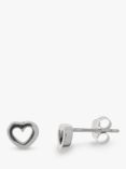 Nina B Tiny Polished Heart Stud Earrings, Silver