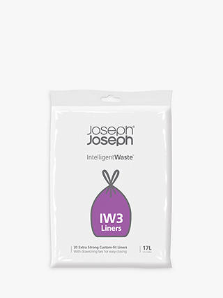Joseph Joseph IW3 Intelligent Waste General Waste Liners, 17L, Pack of 20