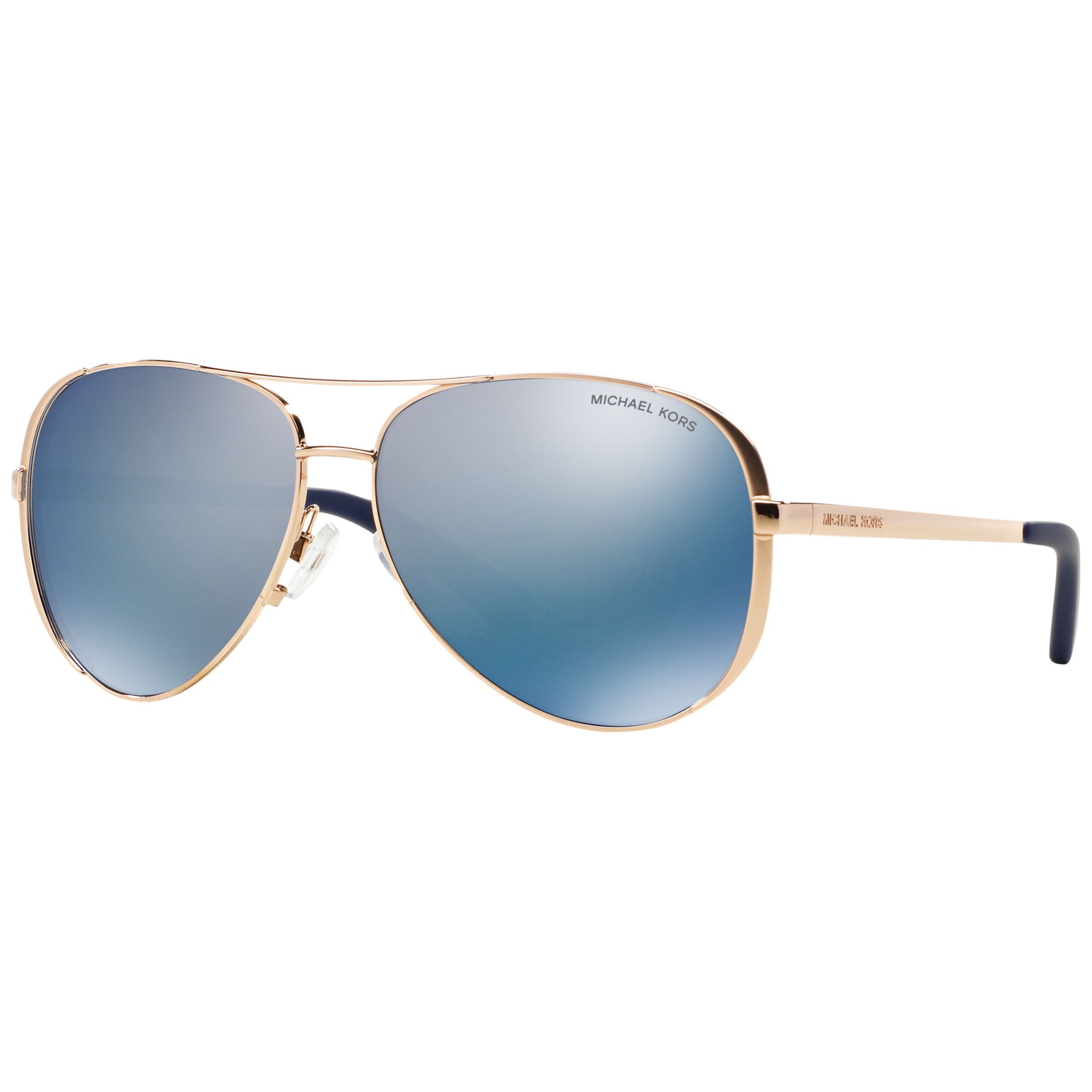 Michael Kors MK5004 Chelsea Polarised Sunglasses, Gold/Blue at John Lewis &