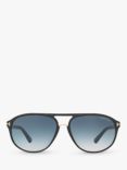 TOM FORD FT0447 Jacob Gradient Aviator Sunglasses, Black/Blue