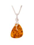 Be-Jewelled Sterling Silver Amber Pendant, Silver/Amber