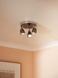 John Lewis Fenix GU10 LED 3 Spotlight Ceiling Plate, Black Pearl Nickel