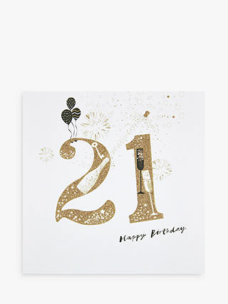 Woodmansterne Balloons & Fireworks 21st Birthday Card