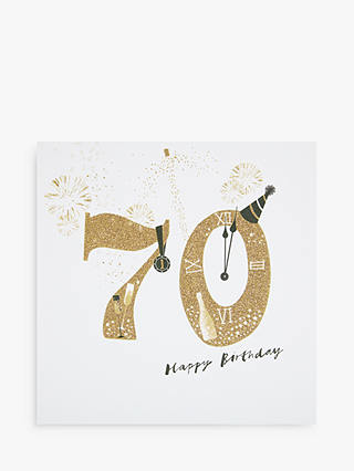 Woodmansterne Champagne Party Hat 70th Birthday Card