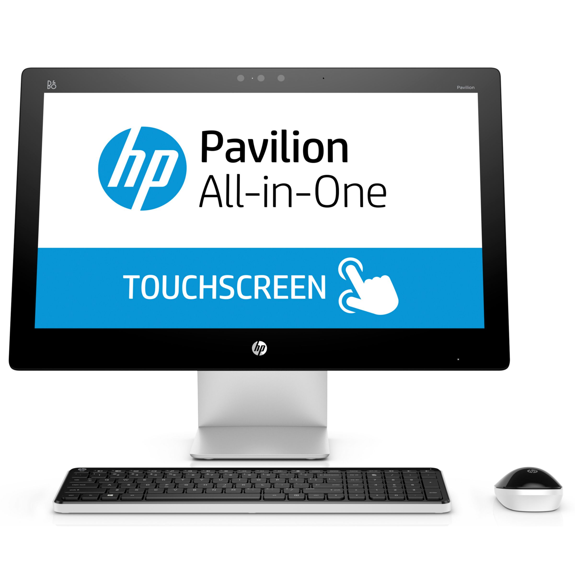 HP Pavilion 23-q255na All-in-One Desktop PC, Intel Core i5, 8GB RAM, 2TB, 23" Full HD Touchscreen, Blizzard White