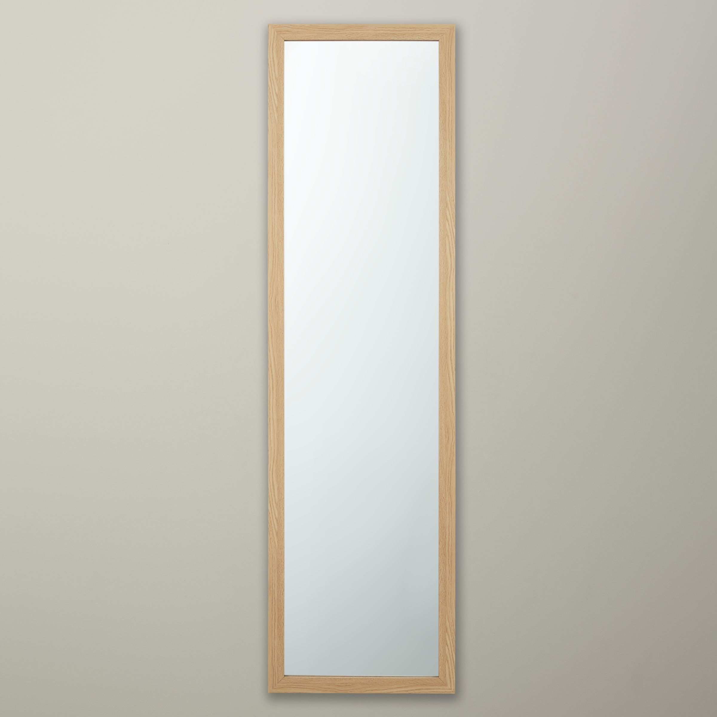 House by John Lewis Wood Effect Hall Mirror, 125 x 35cm, Natural