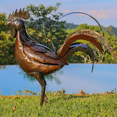 RSPB Standing Rooster Metal Sculpture