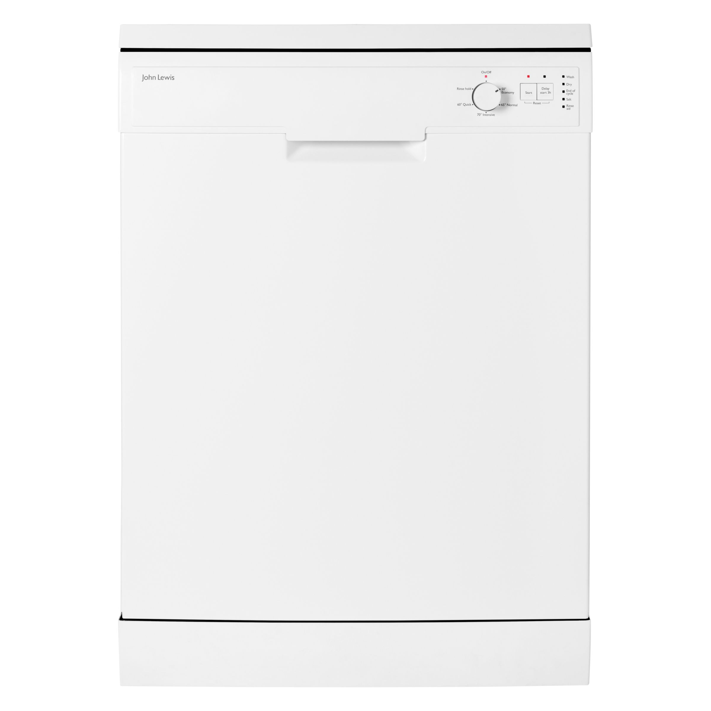 John Lewis JLDWW1301 Freestanding Dishwasher in White