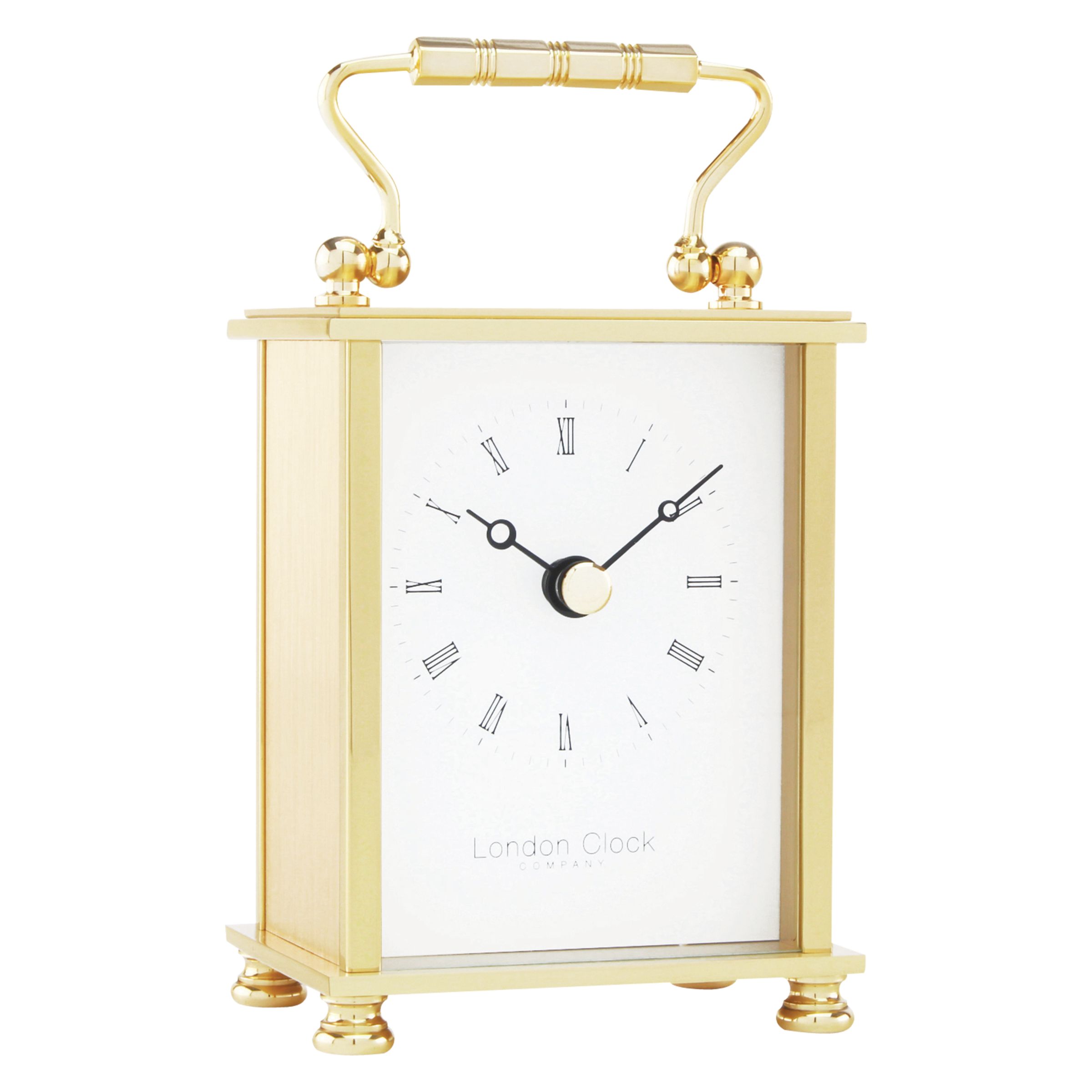 London Clock Company Solid Brass Mini Carriage Clock, Gold