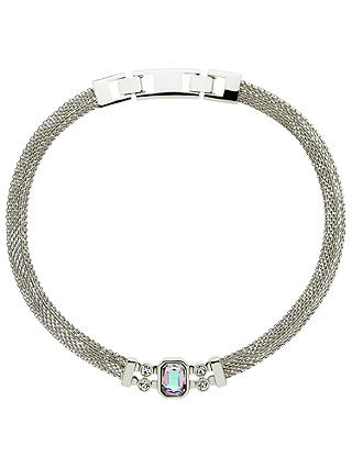 Monet Vitrail Crystal Mesh Collar Necklace, Silver