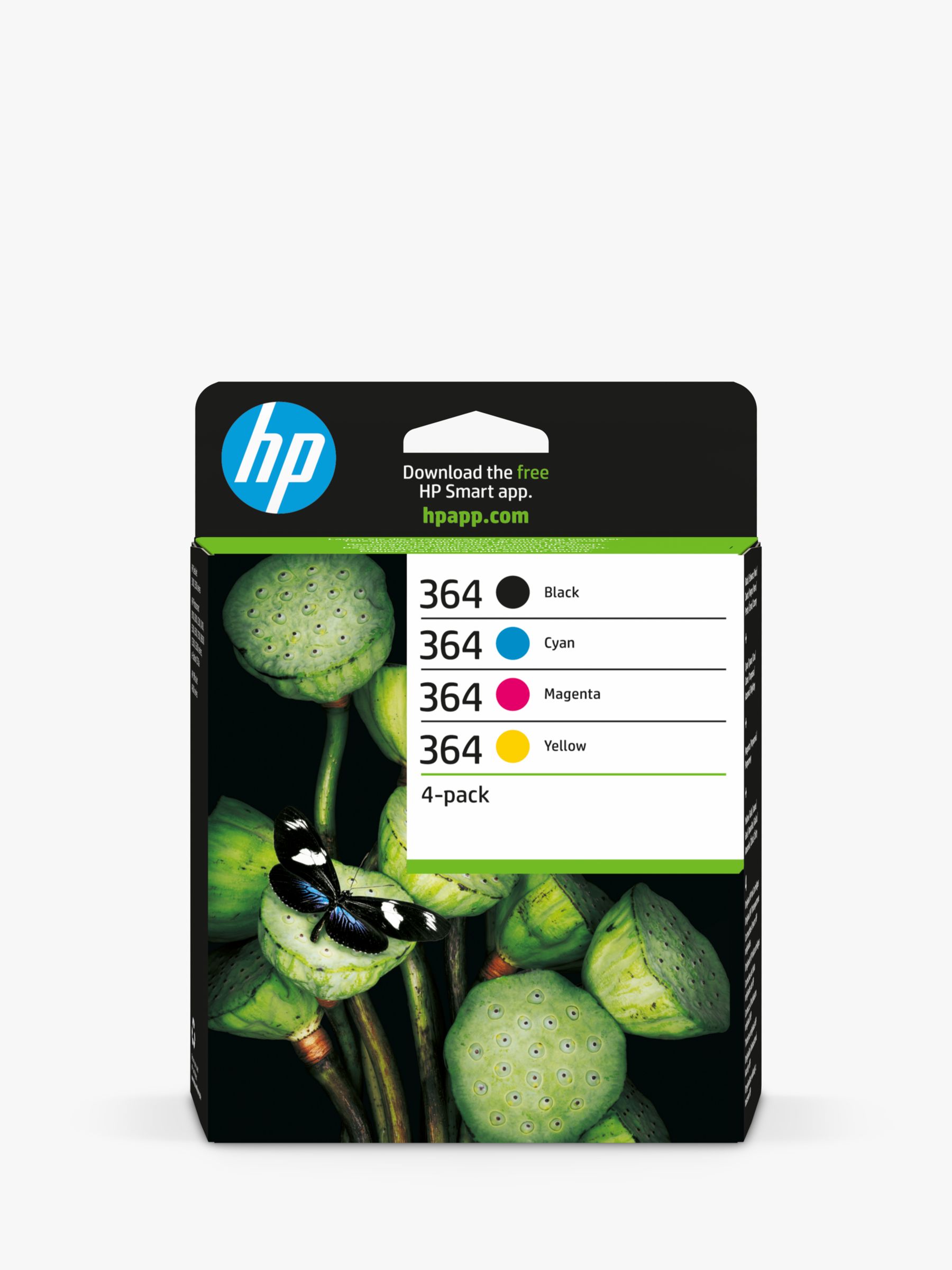 HP 364 Cyan, Magenta Yellow Multipack Ink Cartridges, Pack of 4