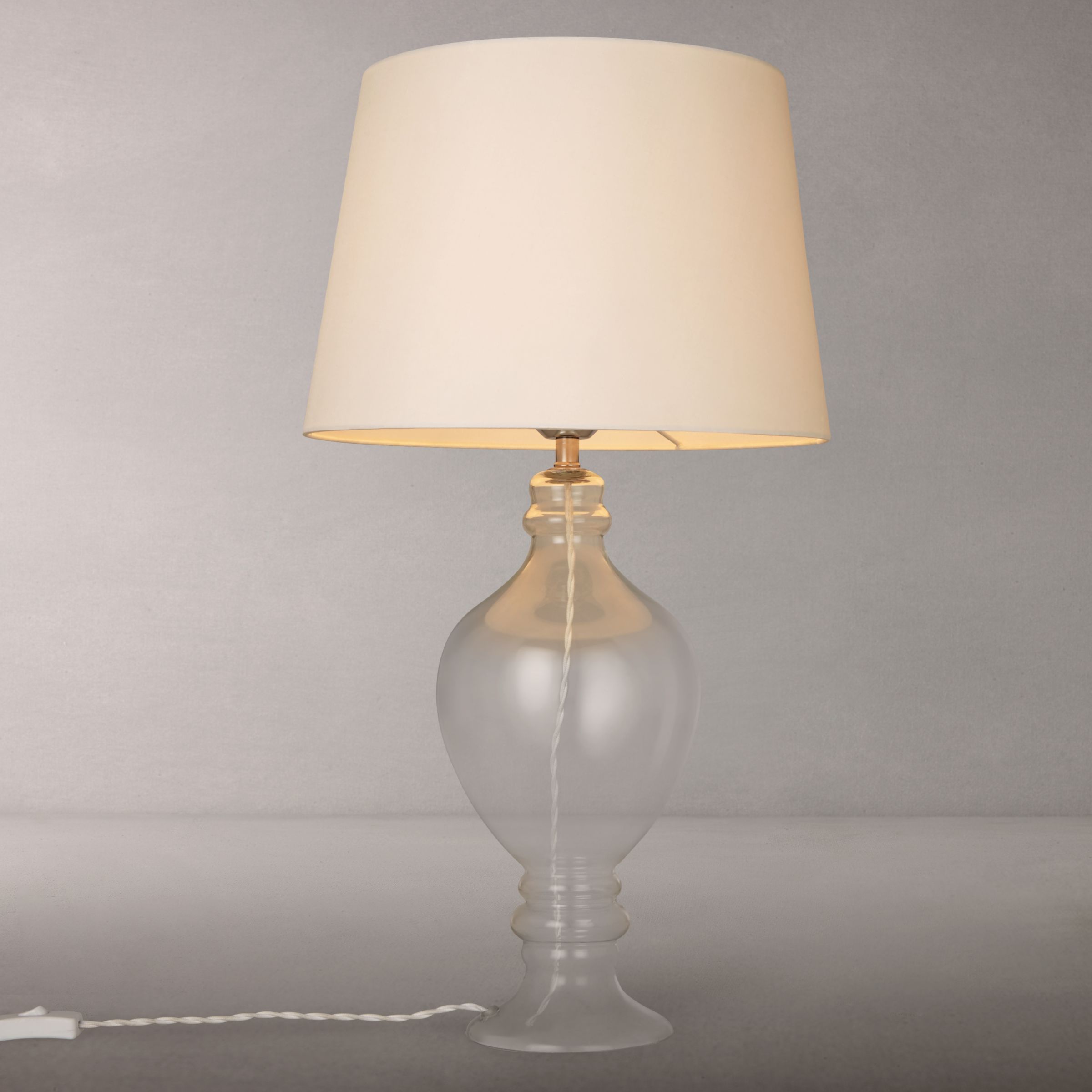 Croft Collection Ava Table Lamp, Clear Glass/Ivory Shade