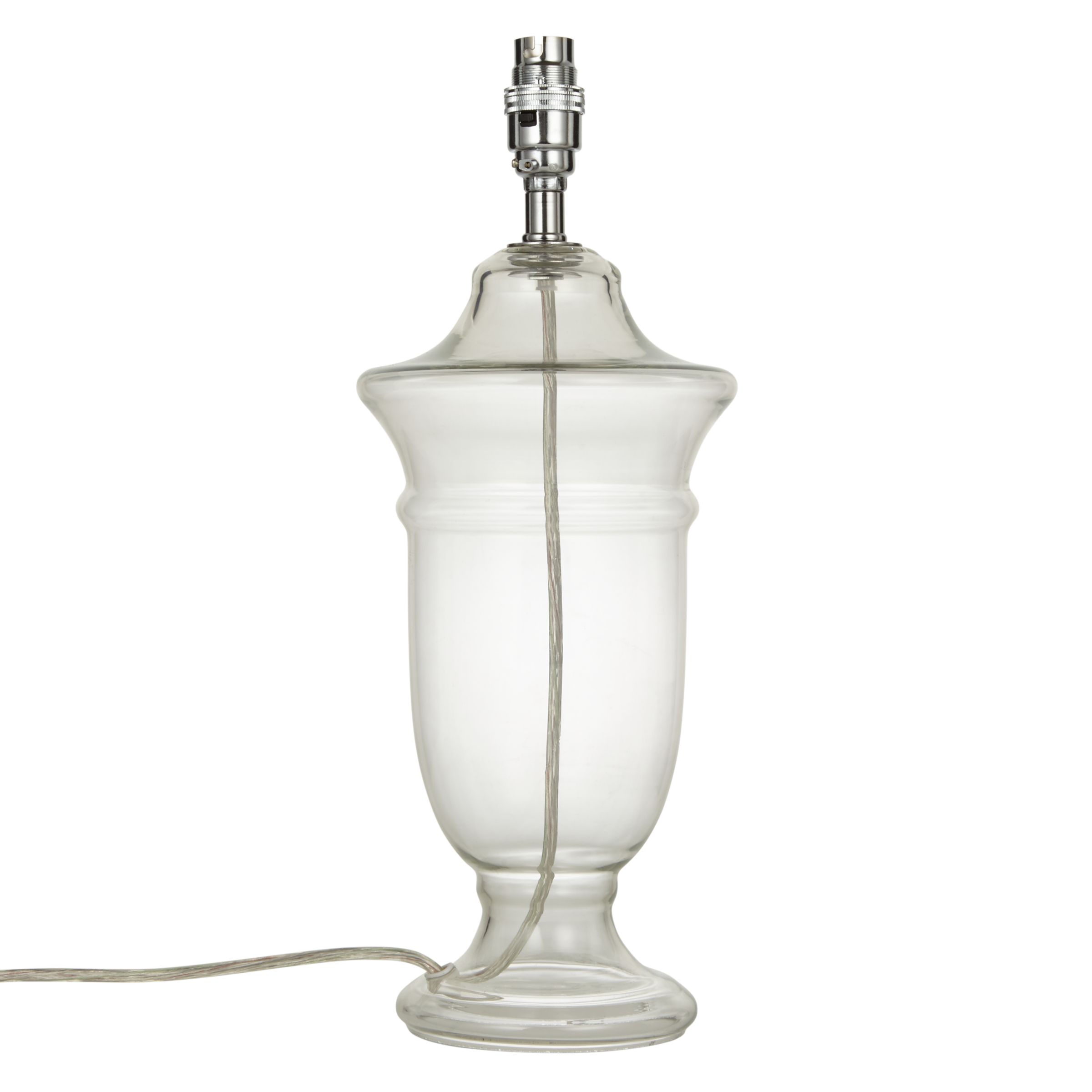 John Lewis & Partners Beatrice Glass Urn Lamp Base, Clear