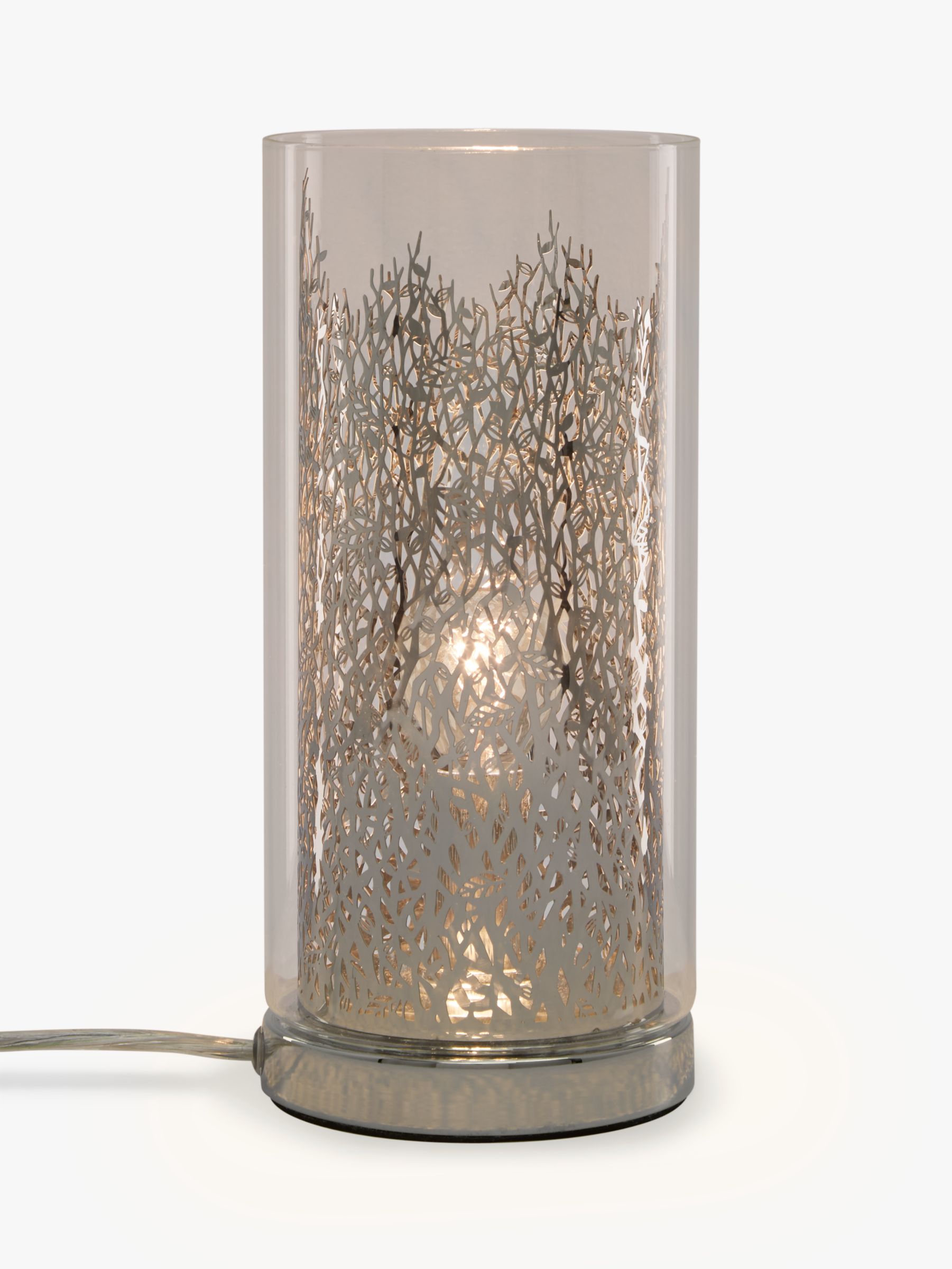 John Lewis & Partners Blakeley Clear Glass & Metal Touch Table Lamp, Clear