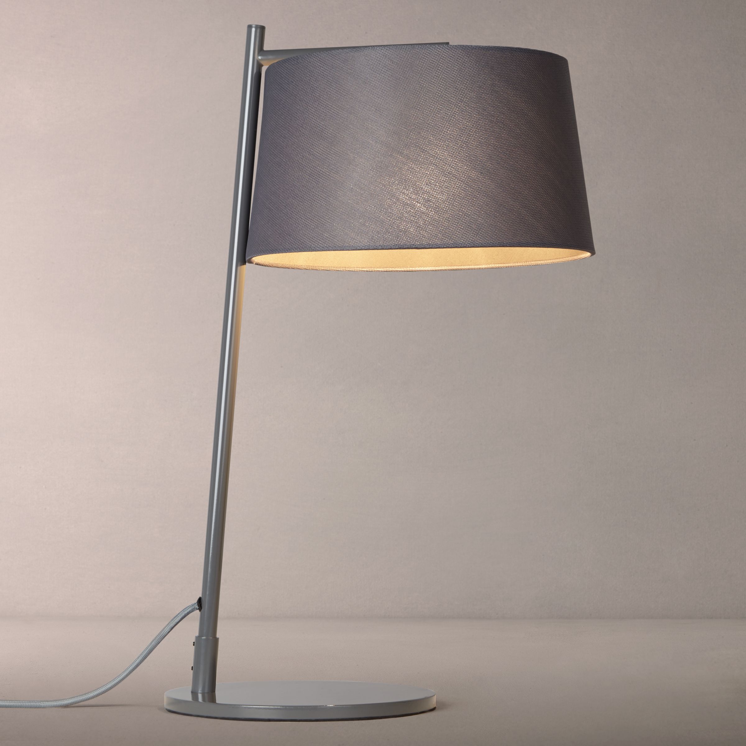 John Lewis & Partners Grayson Woven Shade Table Lamp, Grey