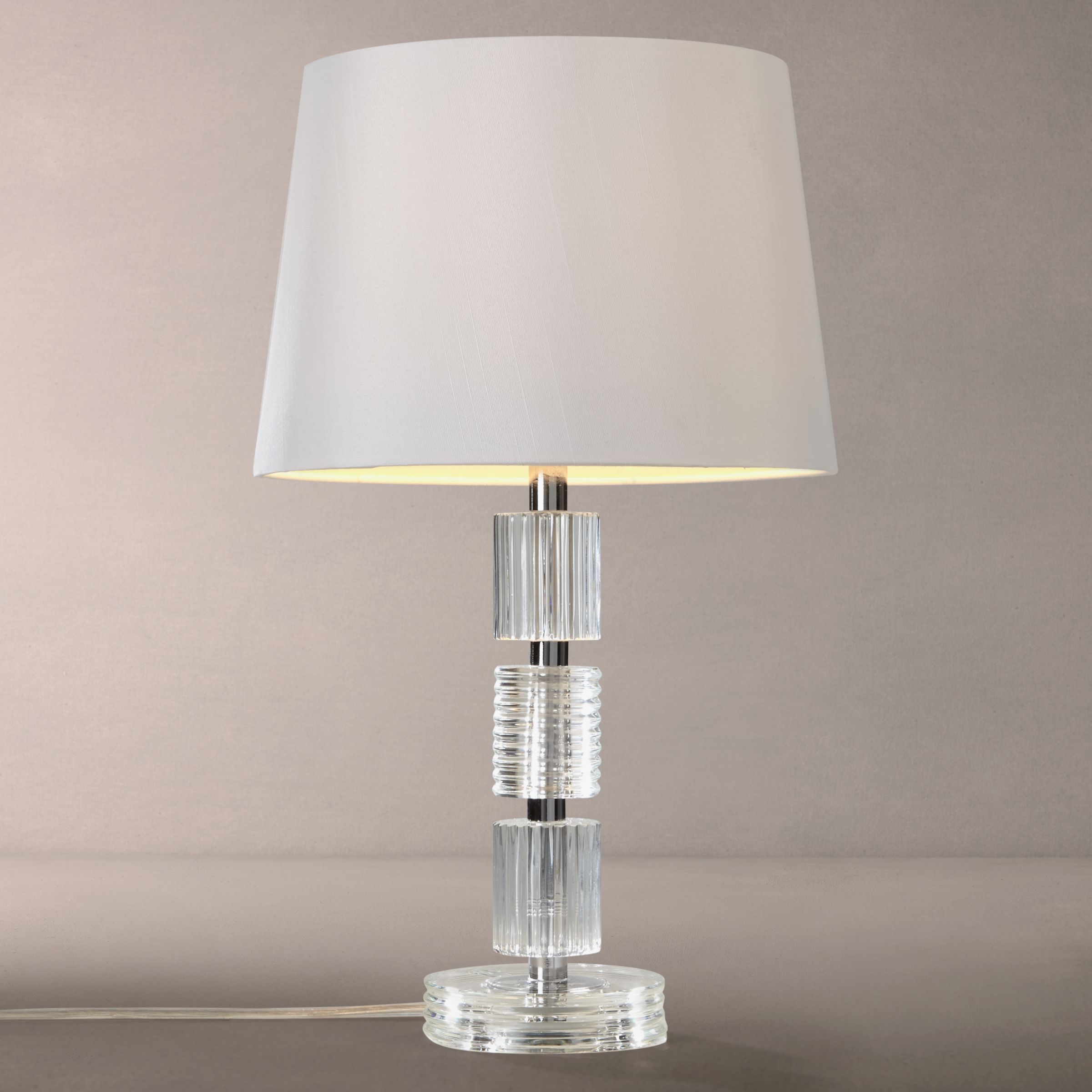 John Lewis & Partners Melinda Column Glass Stack Table Lamp, Clear