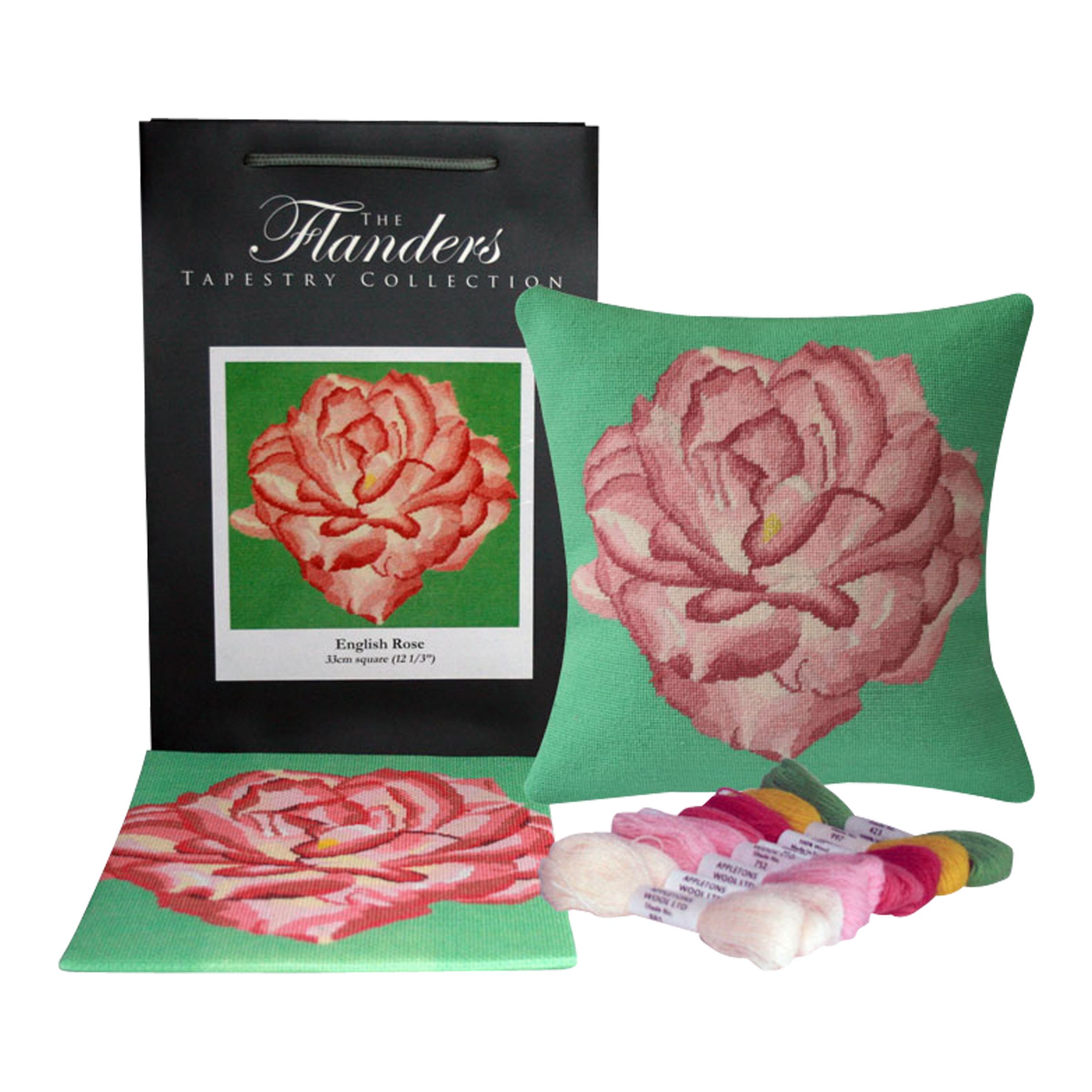 The Flanders Tapestry Collection English Rose Cushion Cover Tapestry Kit