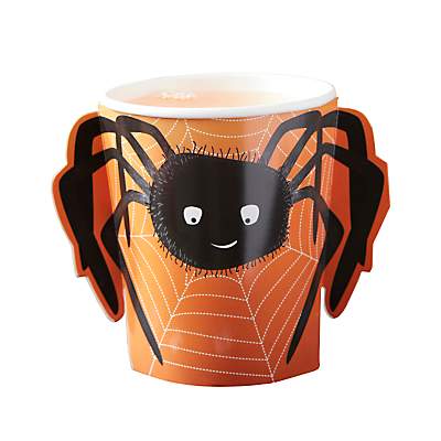 Ginger Ray Spider Paper Cups, Orange