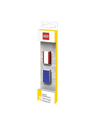 LEGO Pencil Sharpener, Pack of 2, Blue/Red