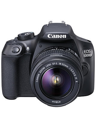 Canon EOS 1300D Digital SLR Camera With 18-55mm IS II Lens, HD 1080p, 18MP, Wi-Fi, NFC,  3" LCD Screen