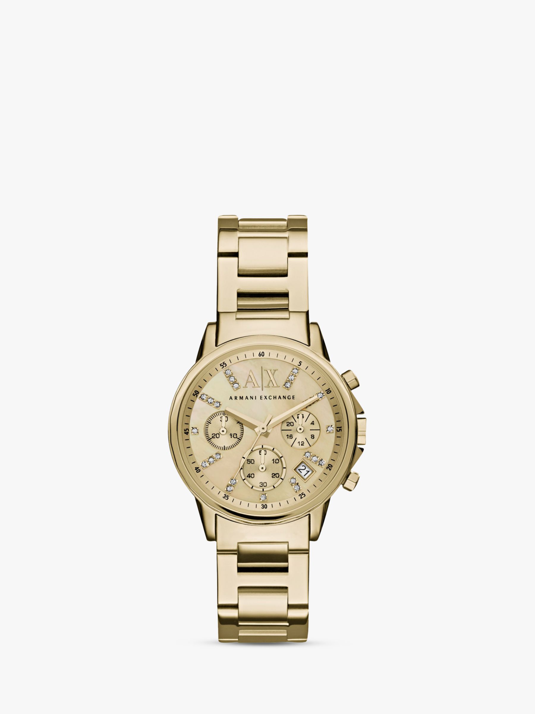 armani exchange gold chronograph watch