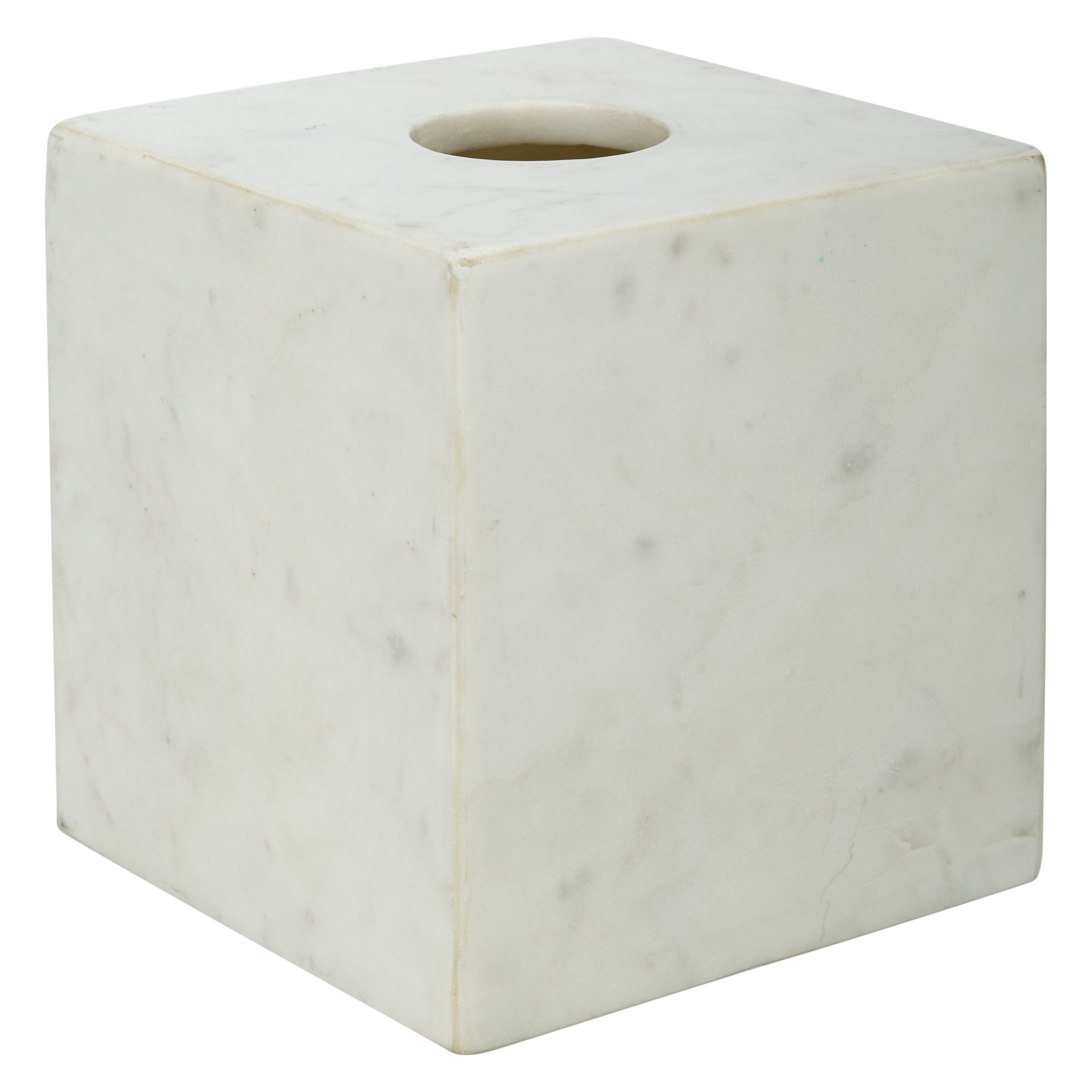 John Lewis & Partners White Marble Tissue Box Cover