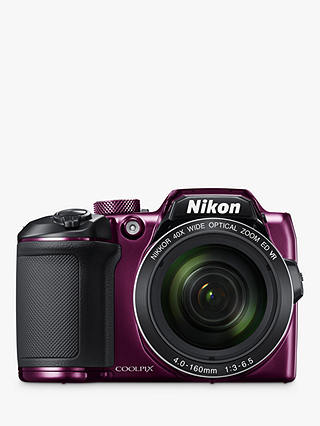 Nikon COOLPIX B500 Digital Camera, 16MP, HD 1080p, 40x Optical Zoom, Wi-Fi, Bluetooth, 3" LCD Screen, Plum