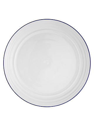 John Lewis & Partners Coastal Dinner Plate, Set of 6, White/Blue, Dia.27.5cm