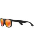 Ray-Ban Junior RB9052S New Wayfarer Sunglasses, Black/Orange