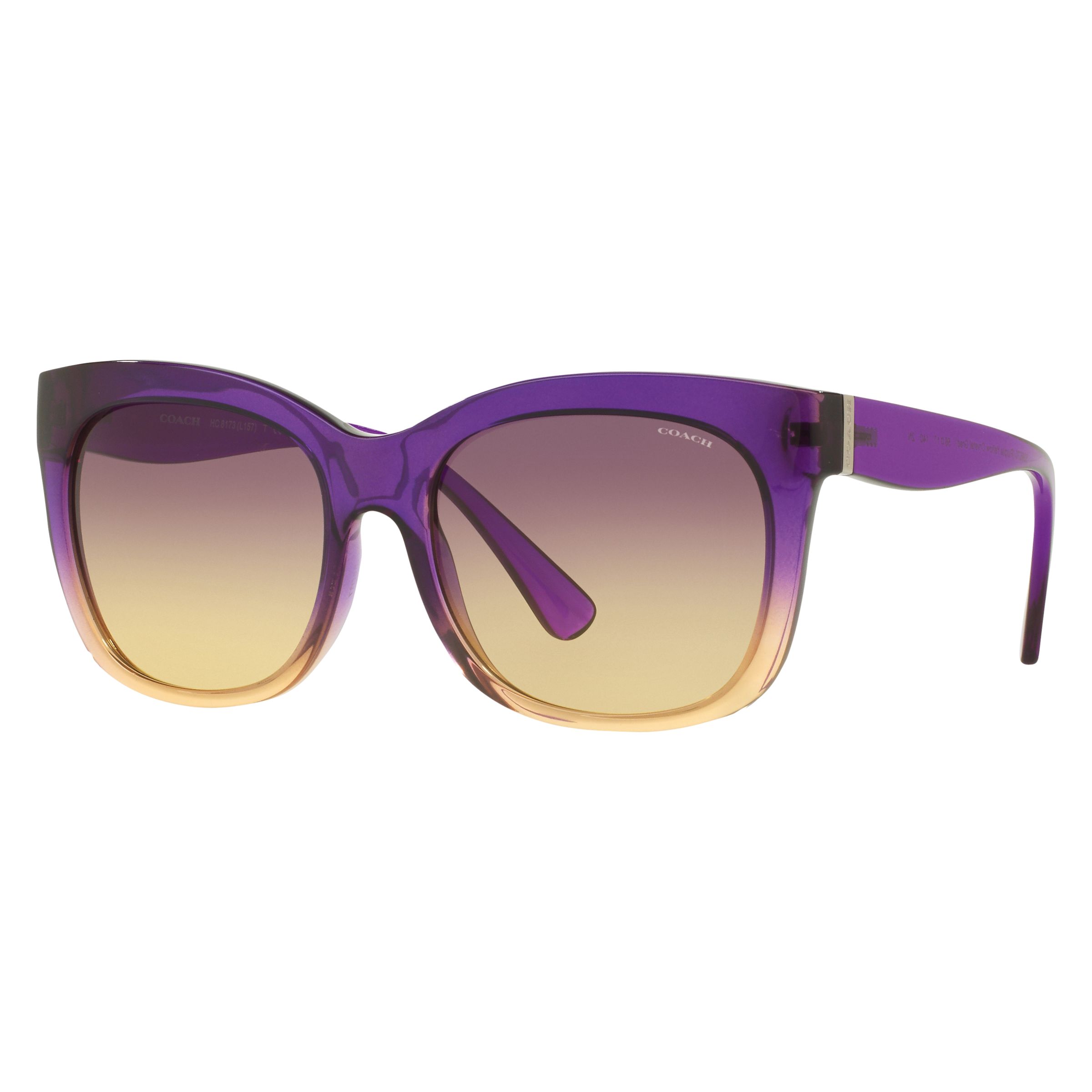 Coach HC8173 Square Sunglasses, Purple/Yellow