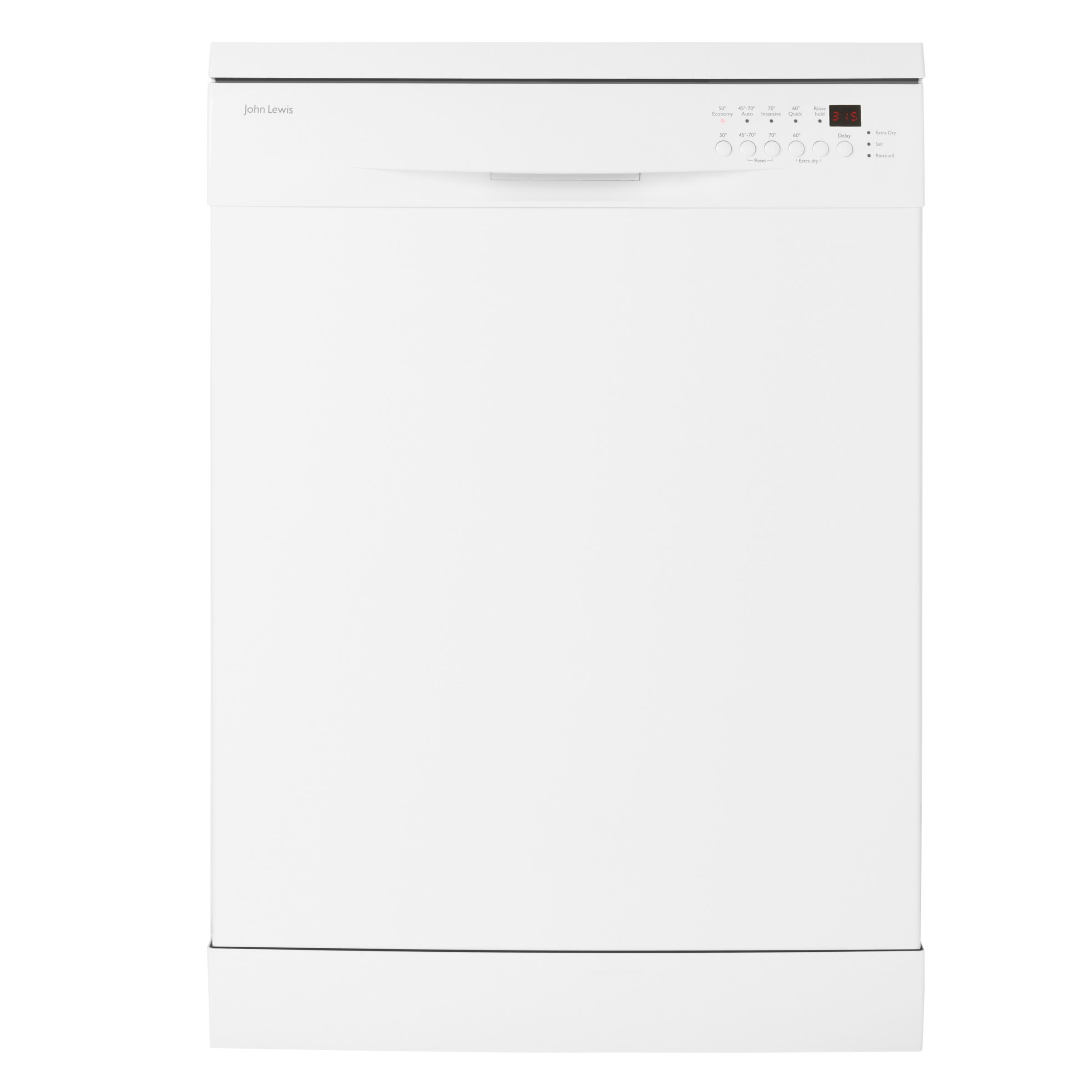 John Lewis JLDWW1302 Freestanding Dishwasher in White
