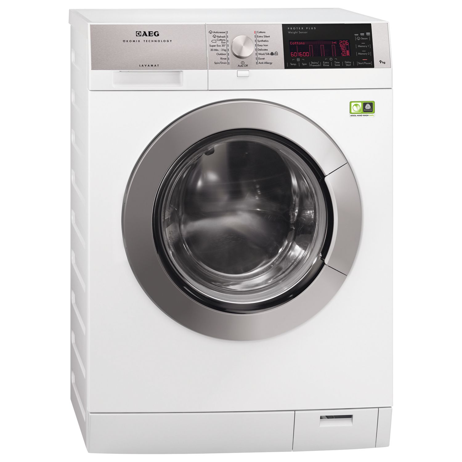 AEG L99699FL Freestanding Washing Machine, 9kg Load, A+++ Energy Rating, 1600rpm Spin in White