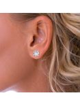 Nina B Large Cubic Zirconia Stud Earrings, Silver