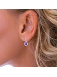 Nina B Sterling Silver Teardrop Drop Earrings
