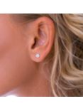 Nina B Small Claw Set Cubic Zirconia Stud Earrings, Silver