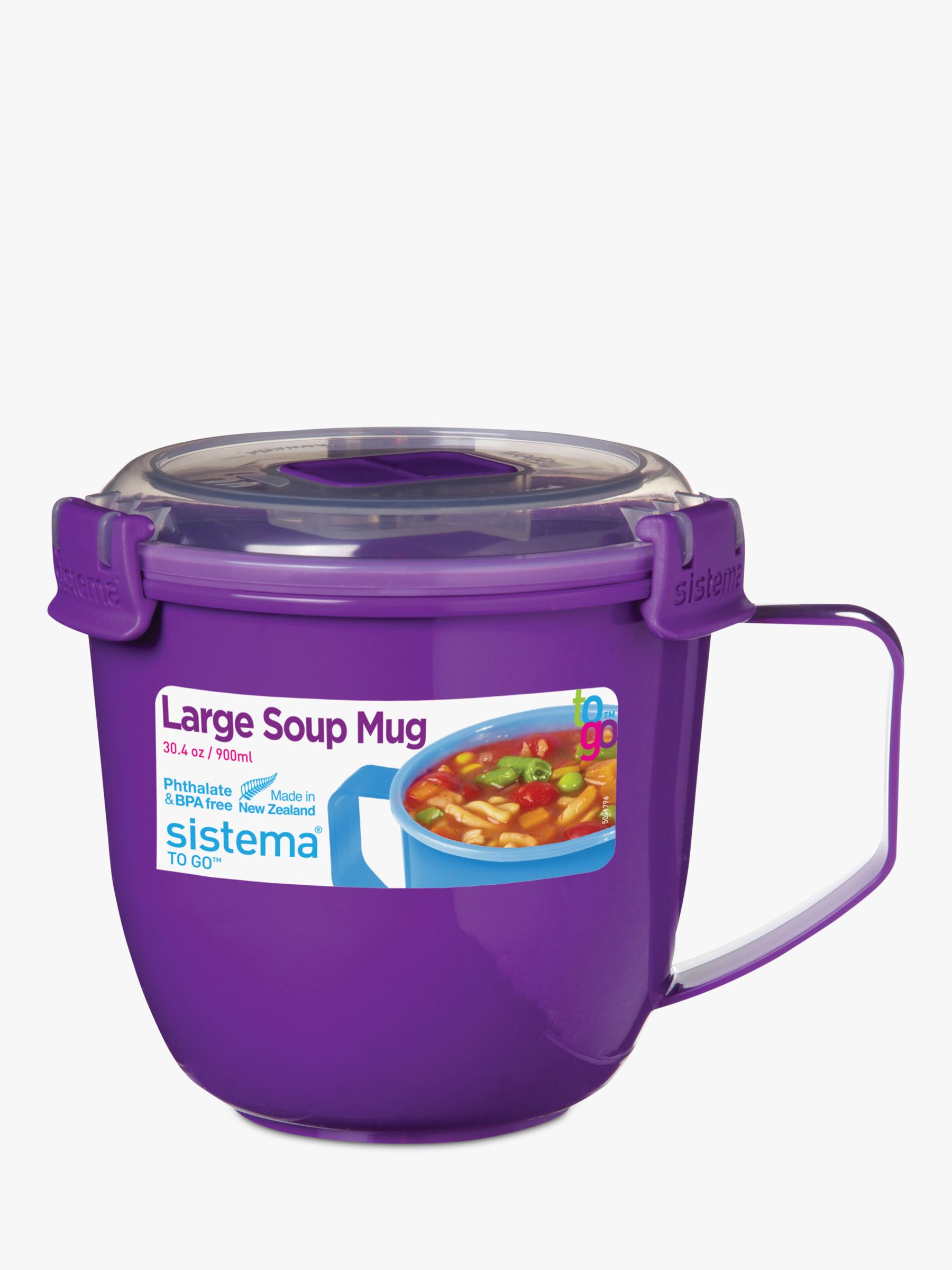 Sistema Microwave Large Soup Mug, 900ml, Assorted